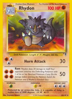Rhydon card from Legendary Collection, number 35/110