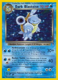 Dark Blastoise card from Legendary Collection, number 4/110