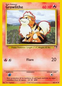 Growlithe card from Legendary Collection, number 45/110