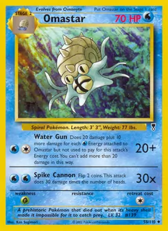 Omastar card from Legendary Collection, number 58/110