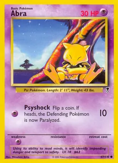 Abra card from Legendary Collection, number 67/110