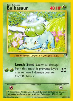 Bulbasaur card from Legendary Collection, number 68/110