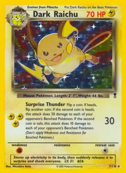 Dark Raichu card from Legendary Collection, number 7/110