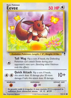 Eevee card from Legendary Collection, number 74/110