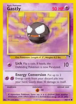 Gastly card from Legendary Collection, number 76/110