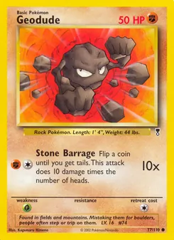 Geodude card from Legendary Collection, number 77/110
