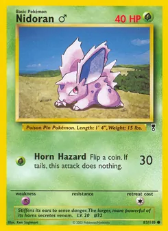 Nidoran ♂ card from Legendary Collection, number 83/110