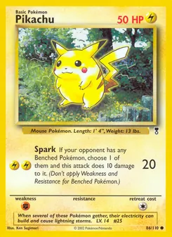 Pikachu card from Legendary Collection, number 86/110