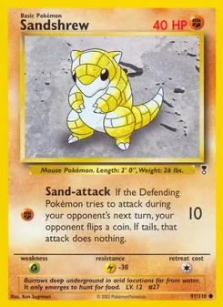 Sandshrew card from Legendary Collection, number 91/110
