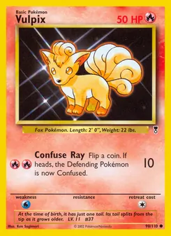 Vulpix card from Legendary Collection, number 98/110