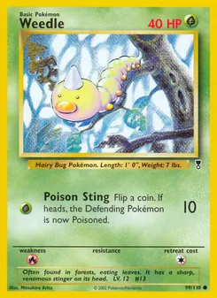 Weedle card from Legendary Collection, number 99/110