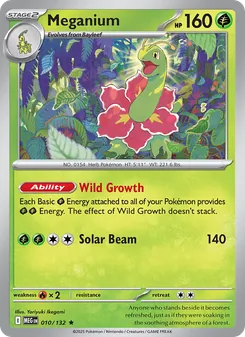 Meganium card from Mega Evolution, number 010/132