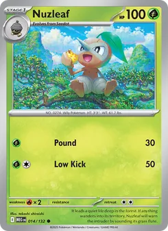 Nuzleaf card from Mega Evolution, number 014/132