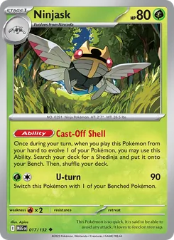 Ninjask card from Mega Evolution, number 017/132