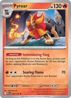 Pyroar card from Mega Evolution, number 024/132