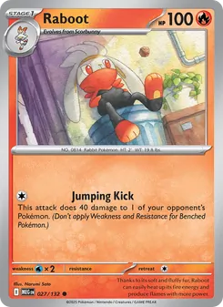 Raboot card from Mega Evolution, number 027/132