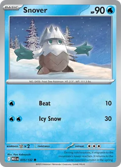 Snover card from Mega Evolution, number 035/132