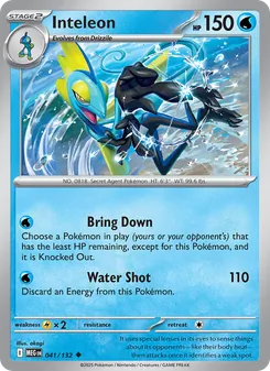 Inteleon card from Mega Evolution, number 041/132