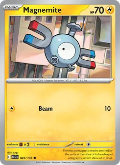 Magnemite card from Mega Evolution, number 045/132