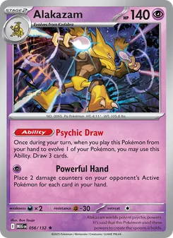 Alakazam card from Mega Evolution, number 056/132