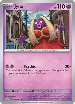 Jynx card from Mega Evolution, number 057/132