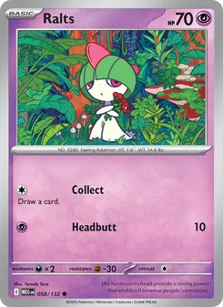 Ralts card from Mega Evolution, number 058/132