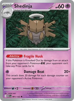 Shedinja card from Mega Evolution, number 061/132