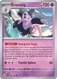 Grumpig card from Mega Evolution, number 063/132