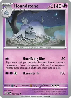 Houndstone card from Mega Evolution, number 066/132