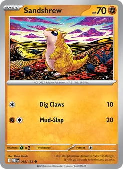 Sandshrew card from Mega Evolution, number 068/132