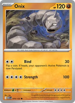 Onix card from Mega Evolution, number 070/132