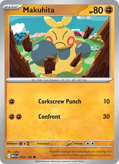 Makuhita card from Mega Evolution, number 072/132