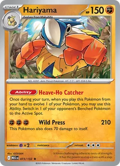 Hariyama card from Mega Evolution, number 073/132