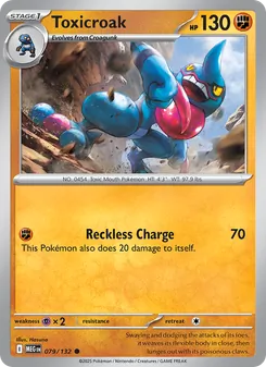 Toxicroak card from Mega Evolution, number 079/132