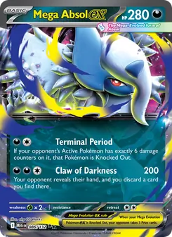 Mega Absol ex card from Mega Evolution, number 086/132