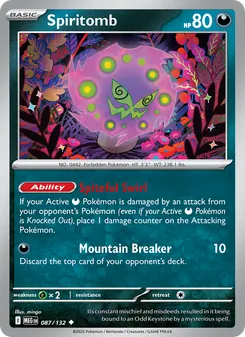 Spiritomb card from Mega Evolution, number 087/132
