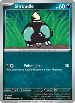 Shroodle card from Mega Evolution, number 091/132