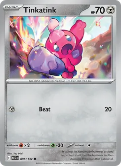 Tinkatink card from Mega Evolution, number 096/132
