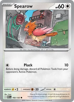 Spearow card from Mega Evolution, number 102/132