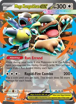 Mega Kangaskhan ex card from Mega Evolution, number 104/132