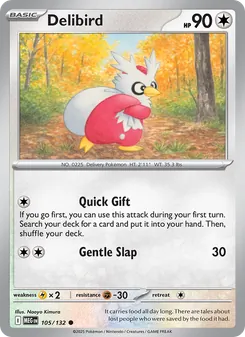 Delibird card from Mega Evolution, number 105/132