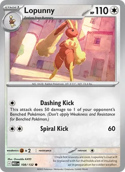 Lopunny card from Mega Evolution, number 108/132