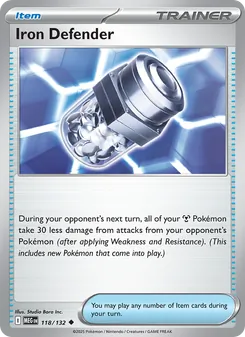 Iron Defender card from Mega Evolution, number 118/132
