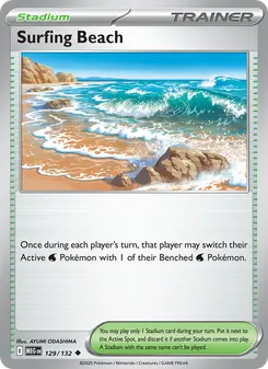 Surfing Beach card from Mega Evolution, number 129/132