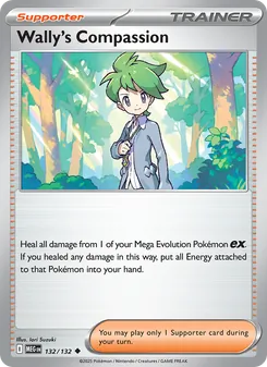 Wally's Compassion card from Mega Evolution, number 132/132