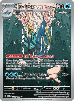 Clawitzer card from Mega Evolution, number 141/132
