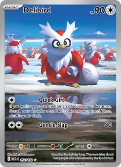 Delibird card from Mega Evolution, number 152/132