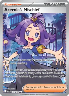 Acerola's Mischief card from Mega Evolution, number 165/132