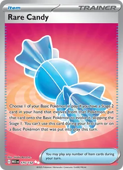 Rare Candy card from Mega Evolution, number 175/132