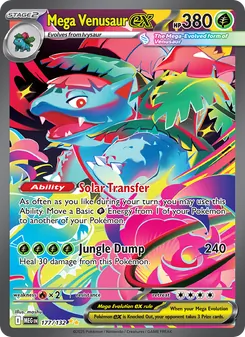 Mega Venusaur ex card from Mega Evolution, number 177/132